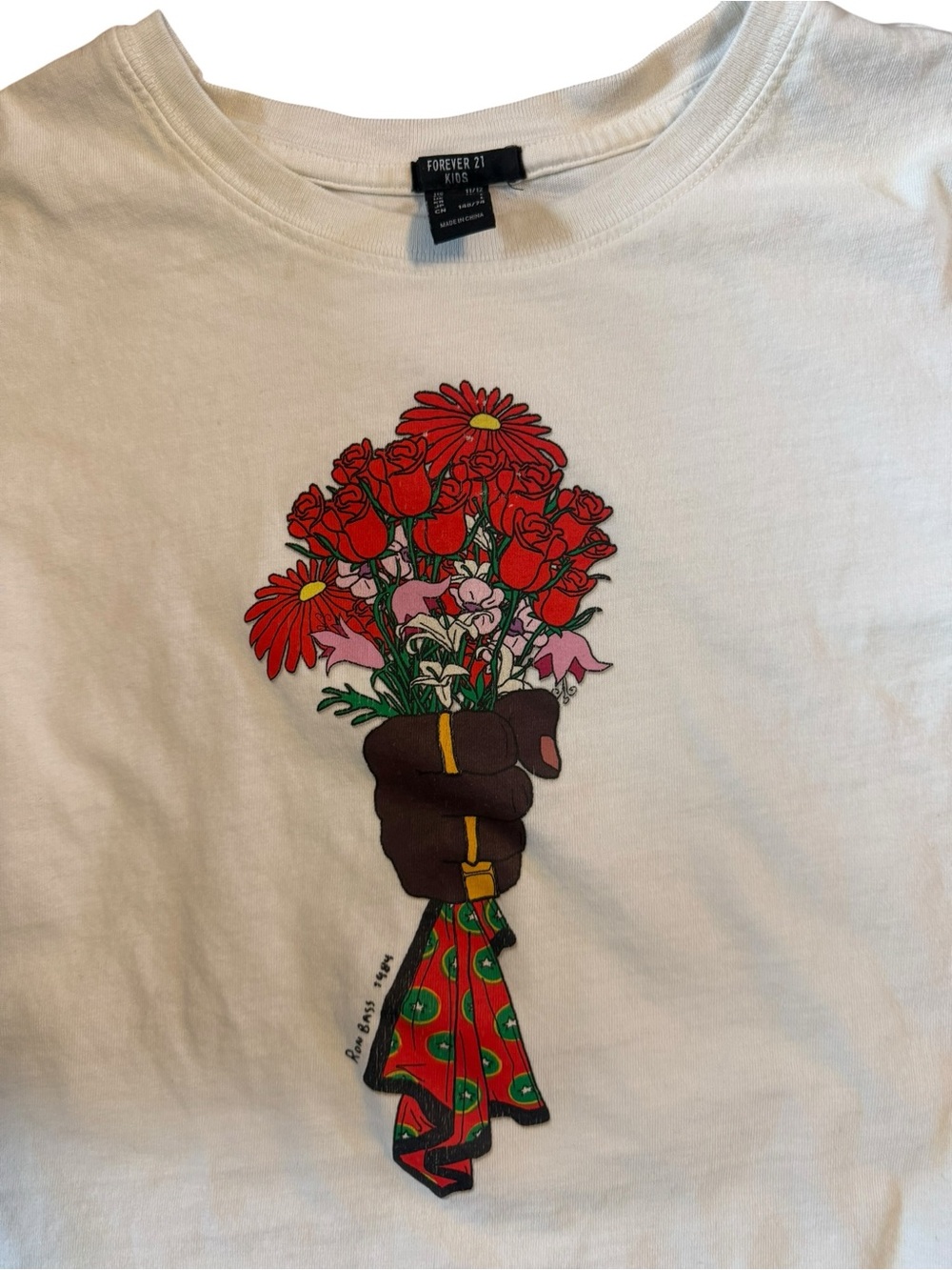 Forever 21 Kids x Ron Bass For The Culture Graphic Tee White Size L 11/12